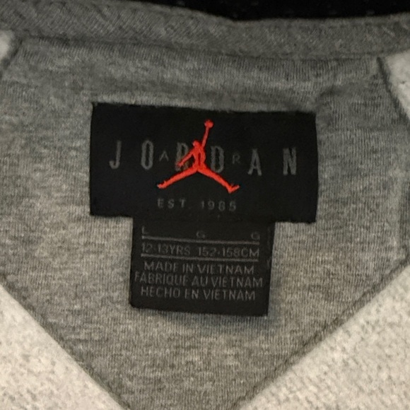 Jordan Kids Gray and Black Zip-Up Hoodie - Picture 5 of 5